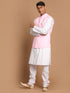 Men's White Cotton Kurta, Solid Royal Nehru Jacket And Pyjama Set