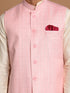 Men's Cream Cotton Kurta, Checkered Royal Linen Nehru Jacket And Pyjama Set