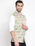 Men's Cream Digital Floral Printed Royal Nehru Jacket