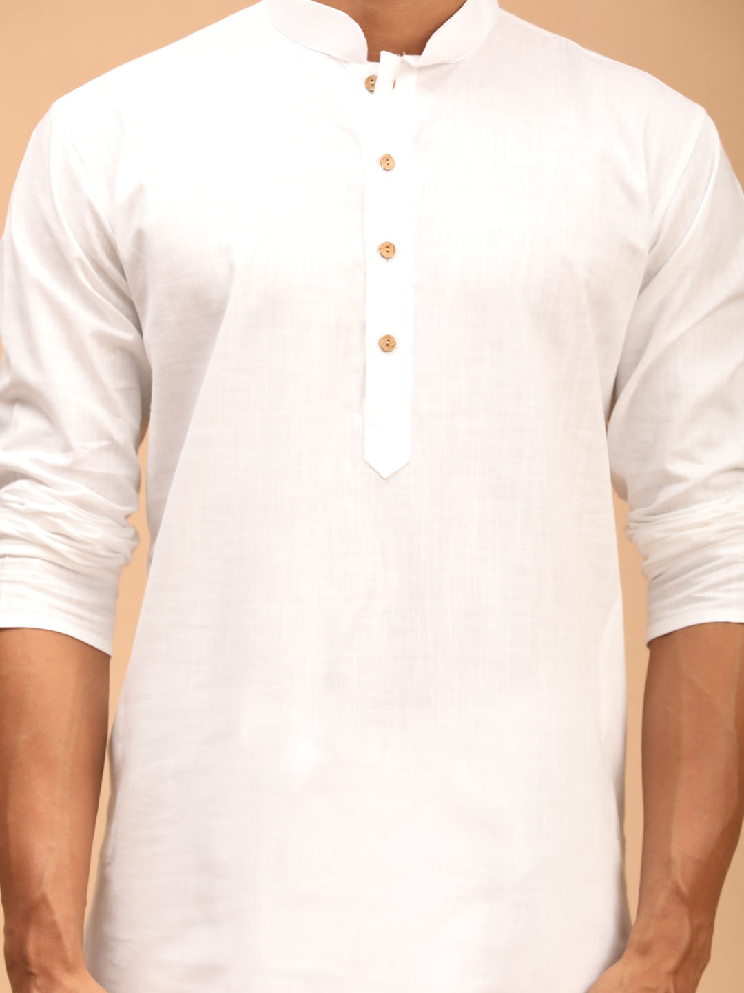 Men's Grey Printed Cotton Nehru Jacket With White Kurta And Pyjama Set