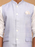 Men's Lavender Jacquard Nehru Jacket With Kurta Pyjama Set