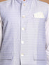Men's Light Blue Jacquard Nehru Jacket With Kurta Pyjama Set