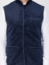 VASTRAMAY Men's Blue Velvet Ethnic Jacket