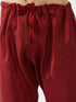 Men's Maroon Silk Blend Ethnic Jacket, Rose Gold Kurta And Maroon Pyjama Set