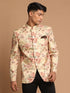 Men's Beige Printed Jodhpuri