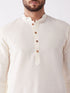Men's Cream And Maroon Silk Blend Kurta And Dhoti Set