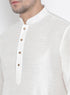 Men's White Cotton Silk Blend Kurta and Pyjama Set