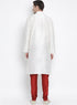 Men's White Cotton Silk Blend Kurta and Pyjama Set