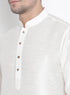 Men's White Cotton Silk Blend Kurta and Pyjama Set