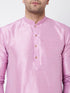 Men's Onion Pink Silk Blend Kurta