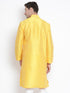 Men's Yellow Cotton Silk Blend Kurta
