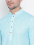 Men's Light Blue Cotton Kurta