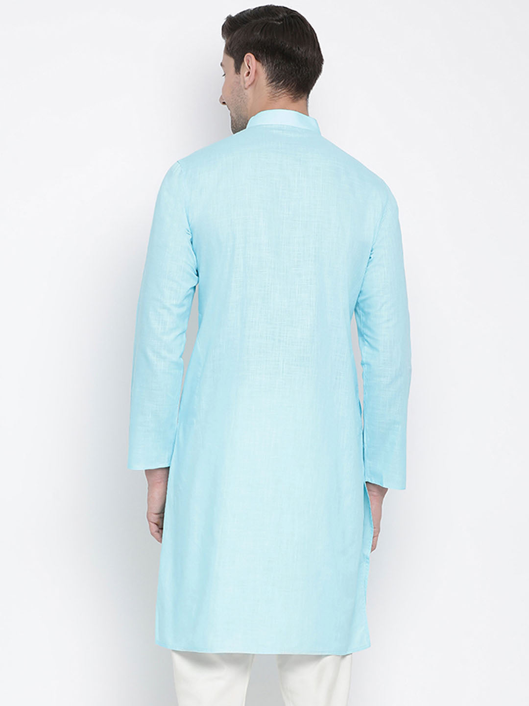 Men's Light Blue Cotton Kurta
