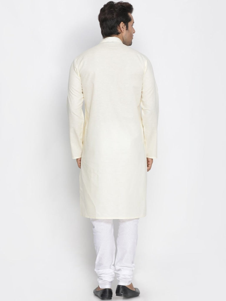 Men's Beige Cotton Kurta and Pyjama Set