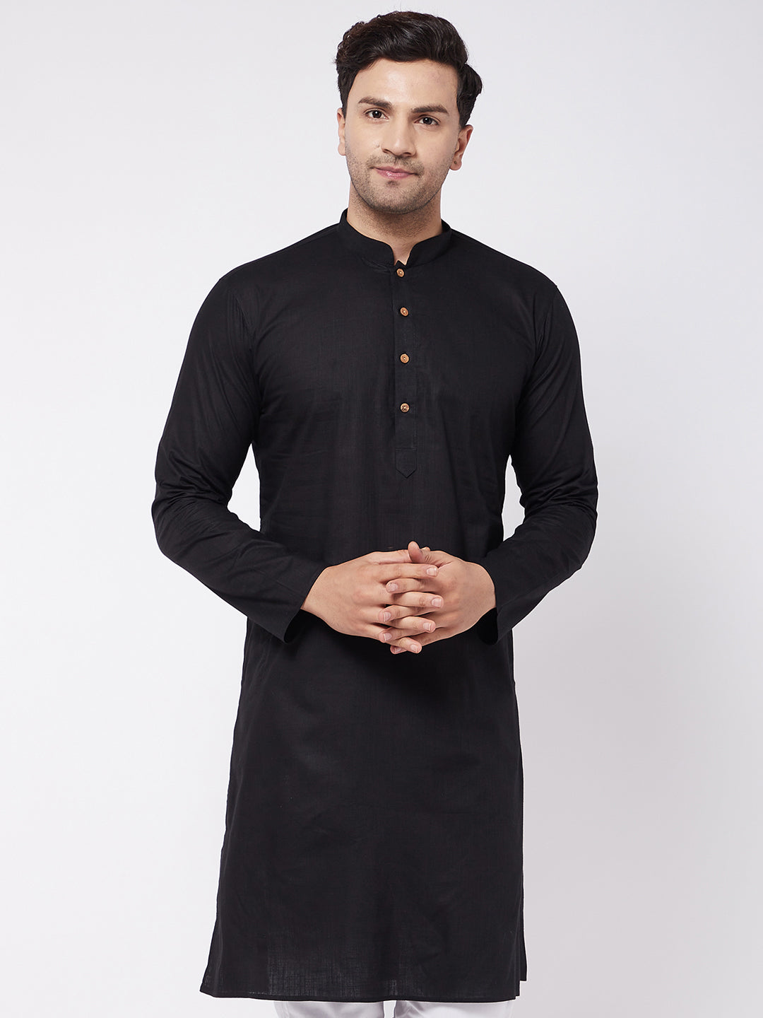 Men's Black Cotton Kurta