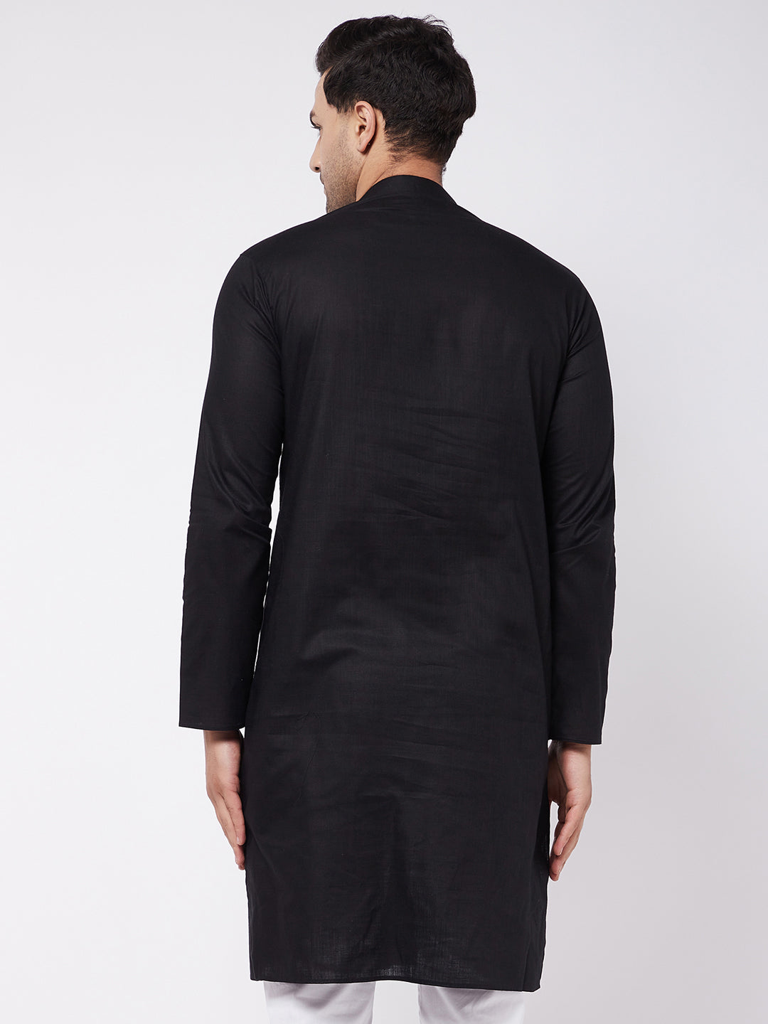 Men's Black Cotton Kurta