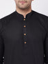 Men's Black Cotton Kurta