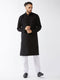 Men's Black Cotton Kurta And Pyjama Set