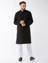 Men's Black Cotton Kurta And Pyjama Set
