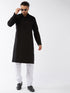Men's Black Cotton Kurta And Pyjama Set