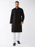 Men's Black Cotton Kurta And Pyjama Set