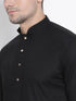 Men's Black Cotton Kurta and Pyjama Set