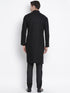 Men's Black Cotton Kurta and Pyjama Set