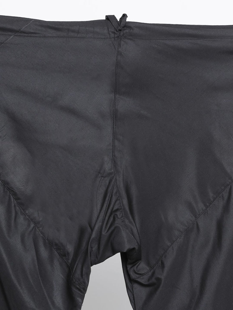 Men's Black Cotton Kurta and Pyjama Set