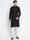 Men's Black Cotton Kurta and Pyjama Set