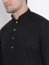 Men's Black Cotton Kurta and Pyjama Set