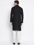 Men's Black Cotton Kurta and Pyjama Set