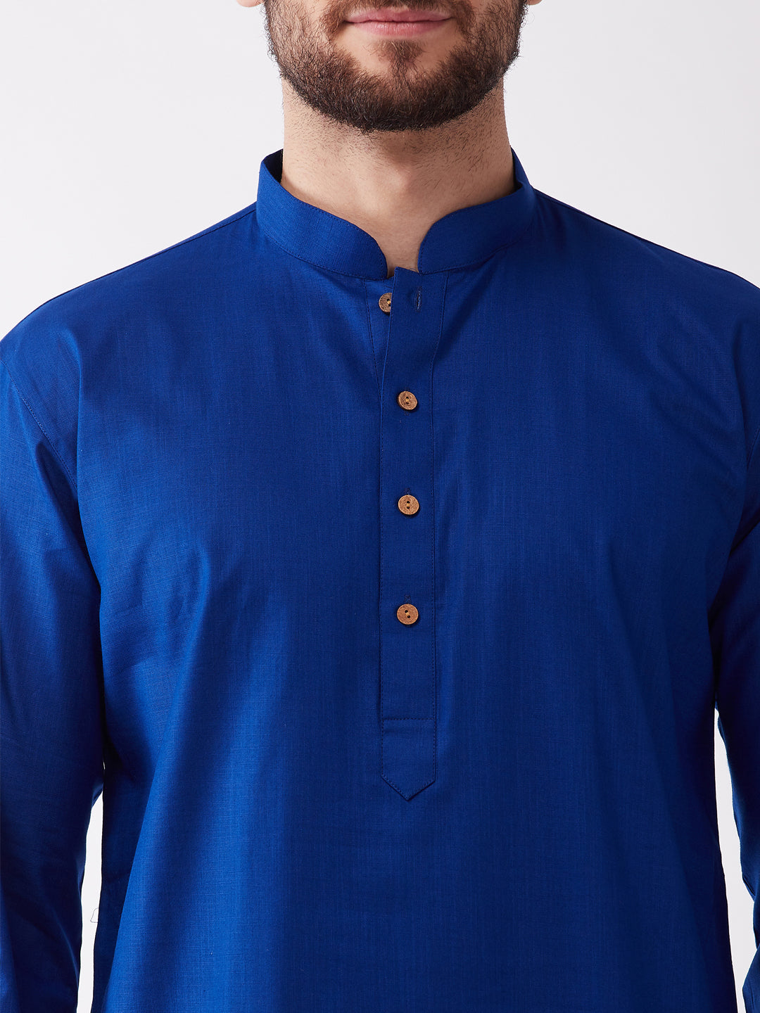 Men's Blue Cotton Kurta