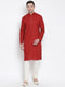 Men's Maroon Cotton Kurta and Pyjama Set