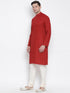 Men's Maroon Cotton Kurta and Pyjama Set