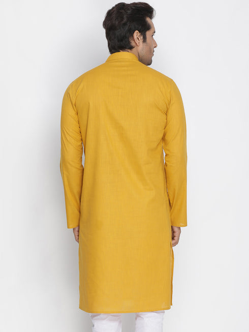 Men's Yellow Cotton Kurta