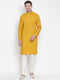 Men's Yellow Cotton Kurta and Pyjama Set