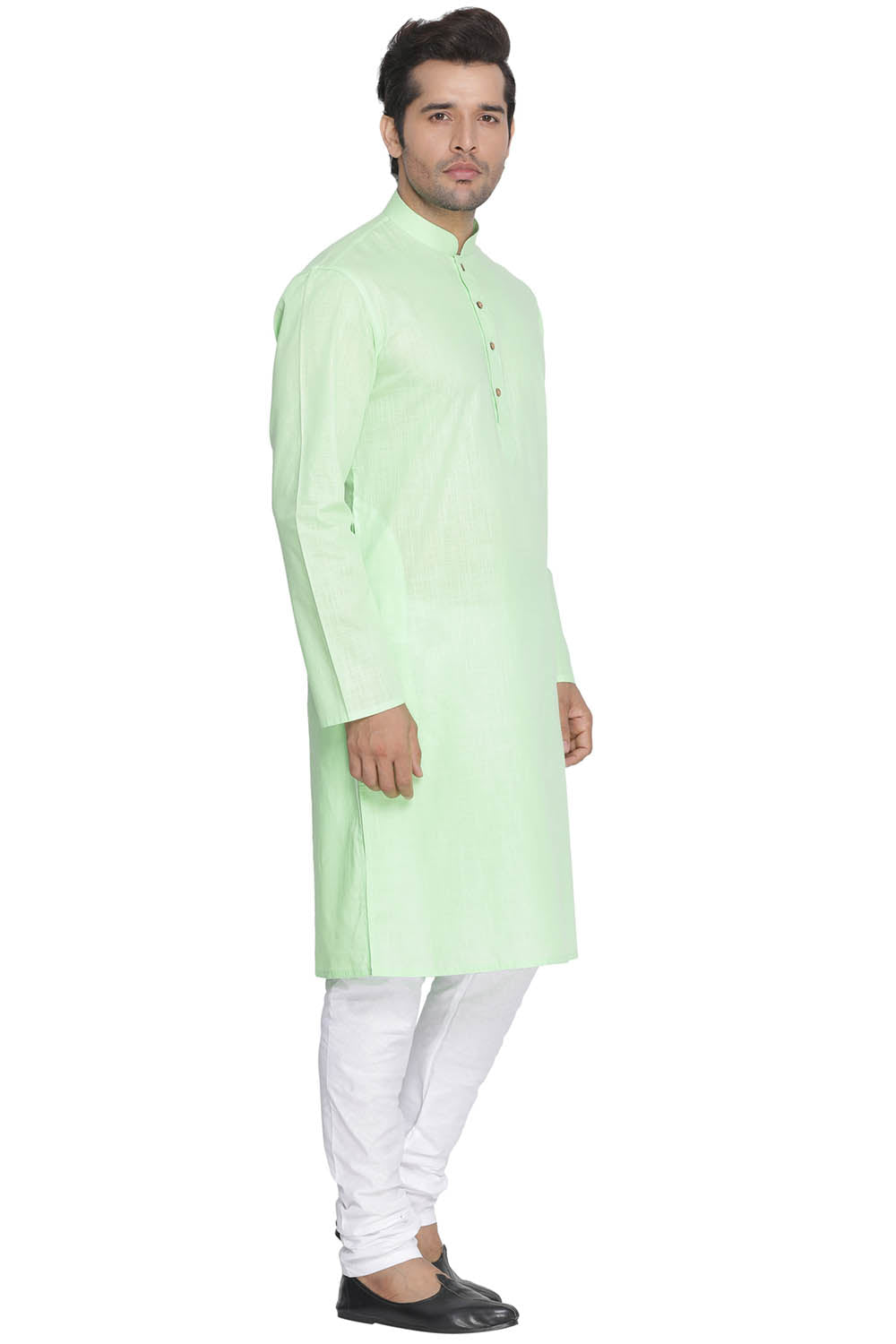 Men's Green Cotton Kurta and Pyjama Set