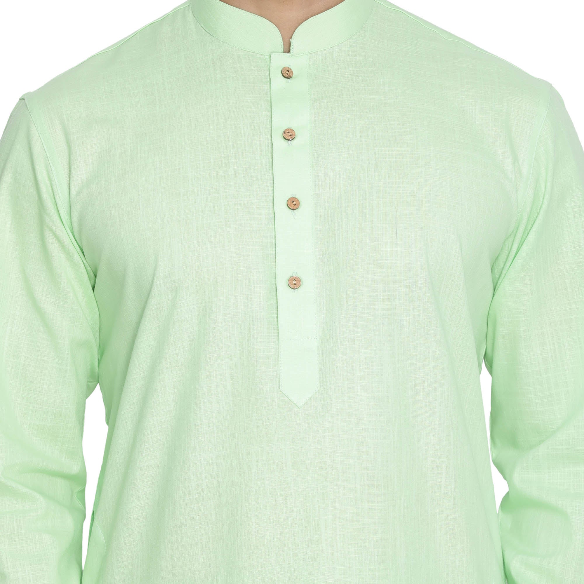 Men's Green Cotton Kurta and Pyjama Set