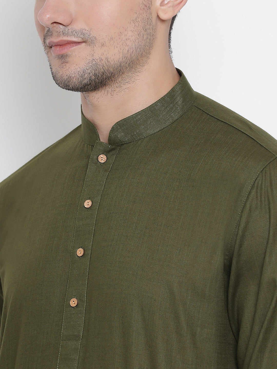 Men's Green Cotton Kurta