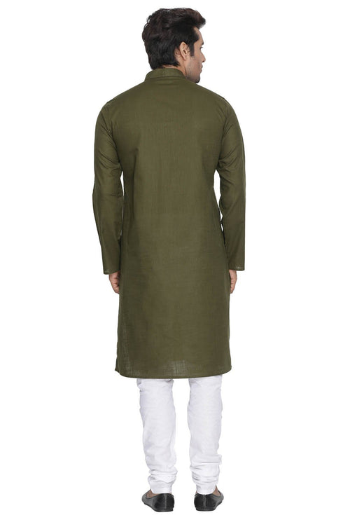 Men's Green Cotton Kurta and Pyjama Set