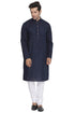 Men's Blue Cotton Kurta and Pyjama Set