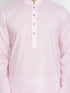 VASTRAMAY Men's Pink Cotton Kurta and Pyjama Set