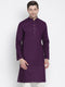 Men's Purple Cotton Kurta