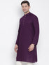Men's Purple Cotton Kurta
