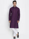 VASTRAMAY Men's Purple Cotton Kurta and Pyjama Set