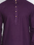 VASTRAMAY Men's Purple Cotton Kurta and Pyjama Set