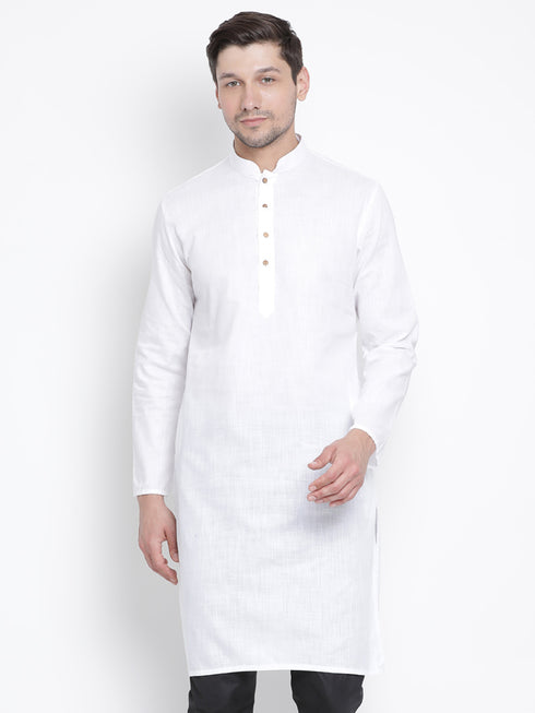 Men's White Cotton Kurta