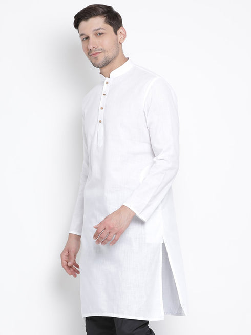 Men's White Cotton Kurta