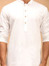 Men's White Cotton Kurta With White Solid Dhoti Set