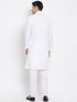 Men's White Cotton Kurta and Pyjama Set